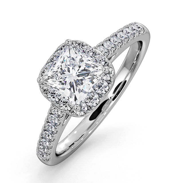 Roxy Lab Diamond Engagement Side Stone Ring Platinum 1.58CT F/VS1